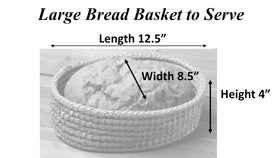 HofArtisan bread serving basket holding rolls and muffins on table