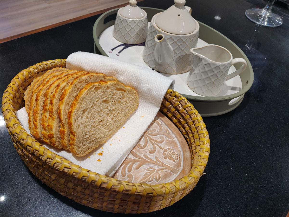 HofArtisan basket with rolls ready to share at family meals.