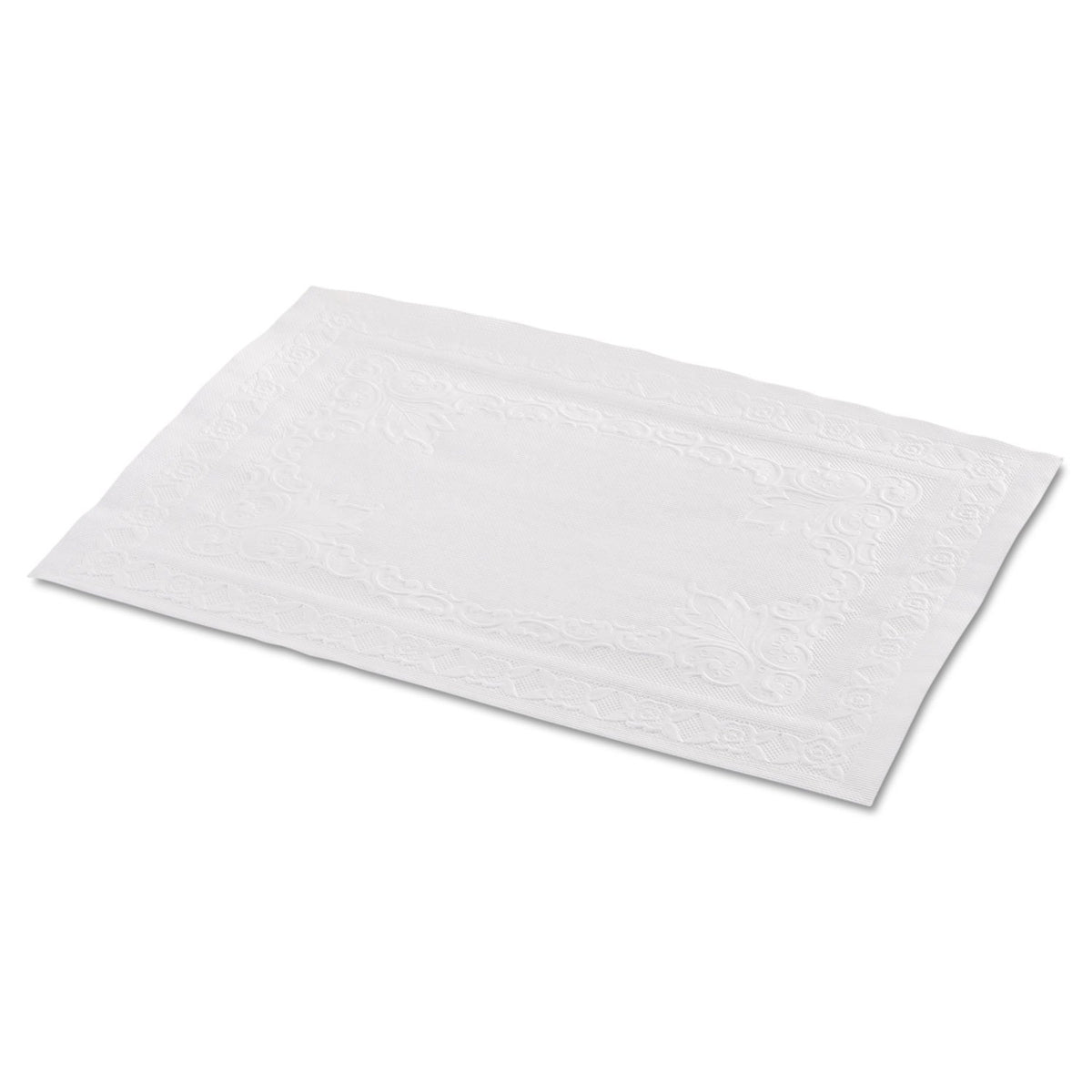 Hoffmaster 601SE1014 placemat top view highlights embossed edge and surface protection