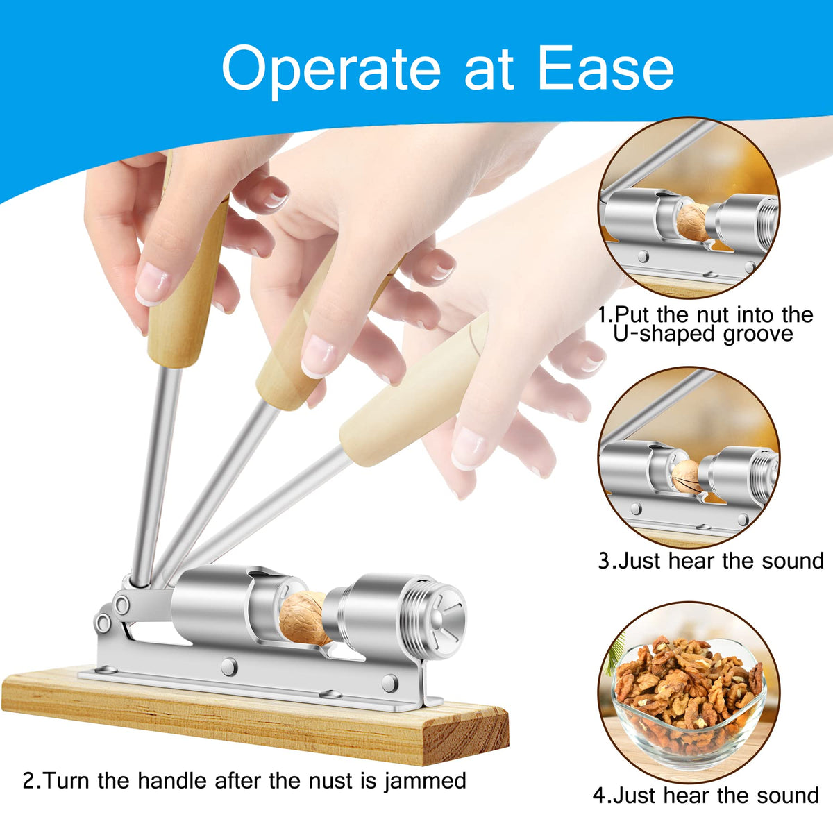 HOFHTD grooved tray keeps nuts in place for clean cracking