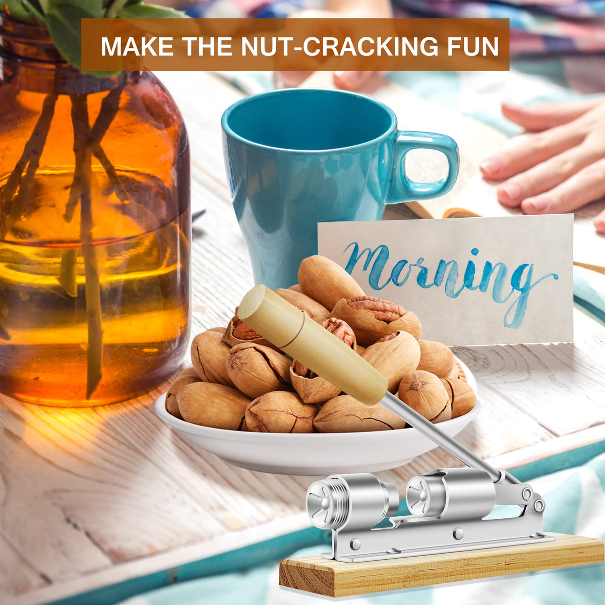 HOFHTD hazelnut cracker helps crack hazelnuts with minimal effort
