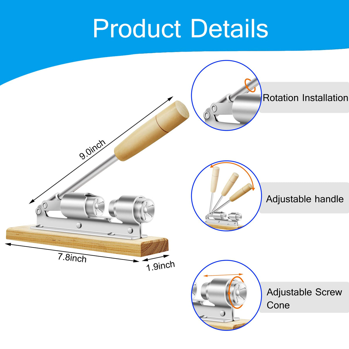 HOFHTD walnut cracker with sturdy metal construction for busy kitchens