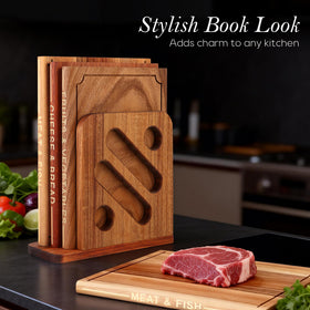 Hoforife stand for cutting boards organized on the counter