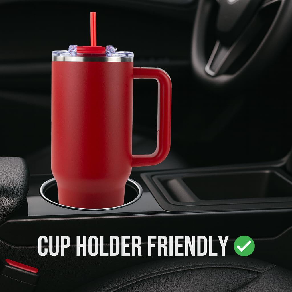 Hogg Big Swig 40 oz tumbler reduces sweat for a dry grip.