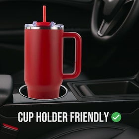 Hogg Big Swig 40 oz tumbler reduces sweat for a dry grip.