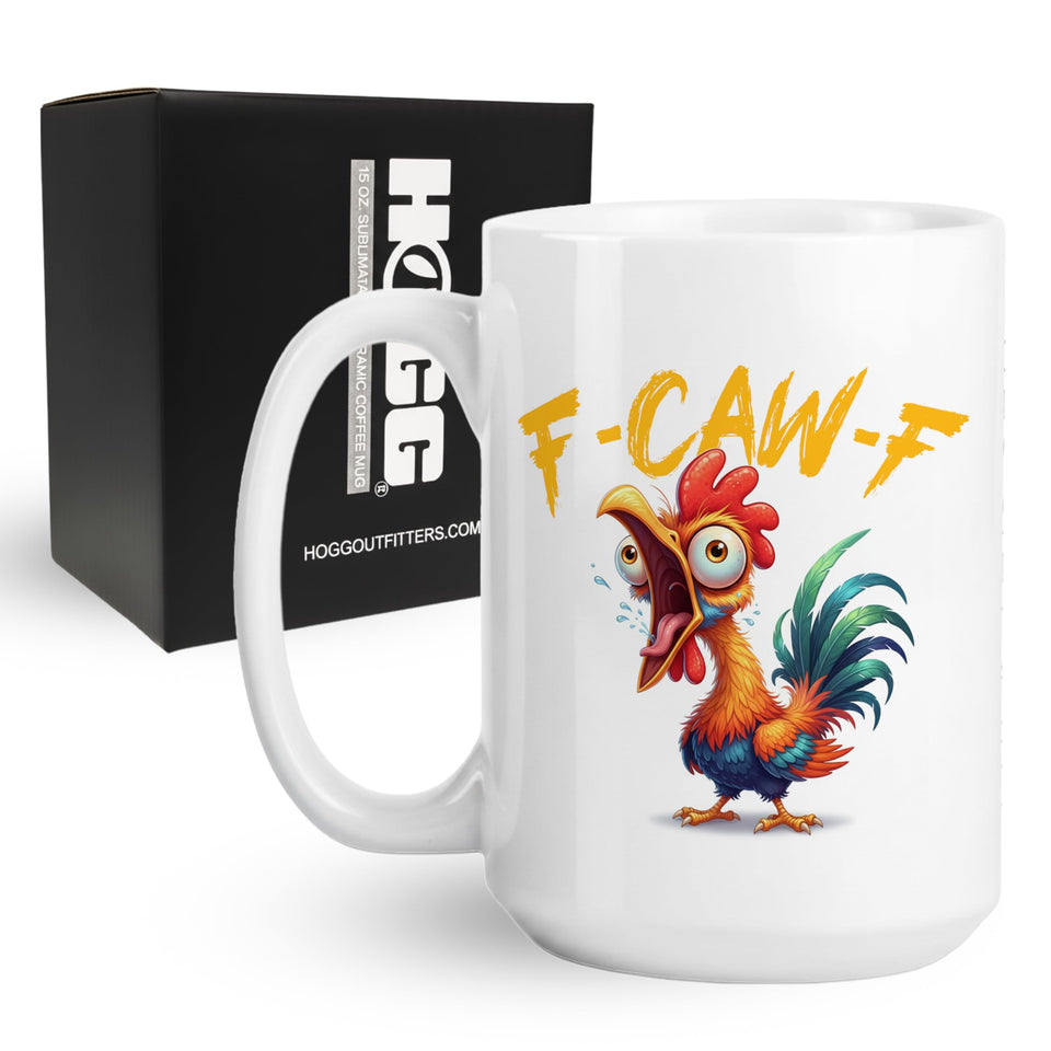 Hogg F-Caw-F mug hidden message design for playful mornings.
