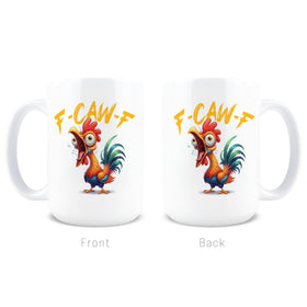 Hogg F-Caw-F mug held in hand showing comfortable grip and heat retention.