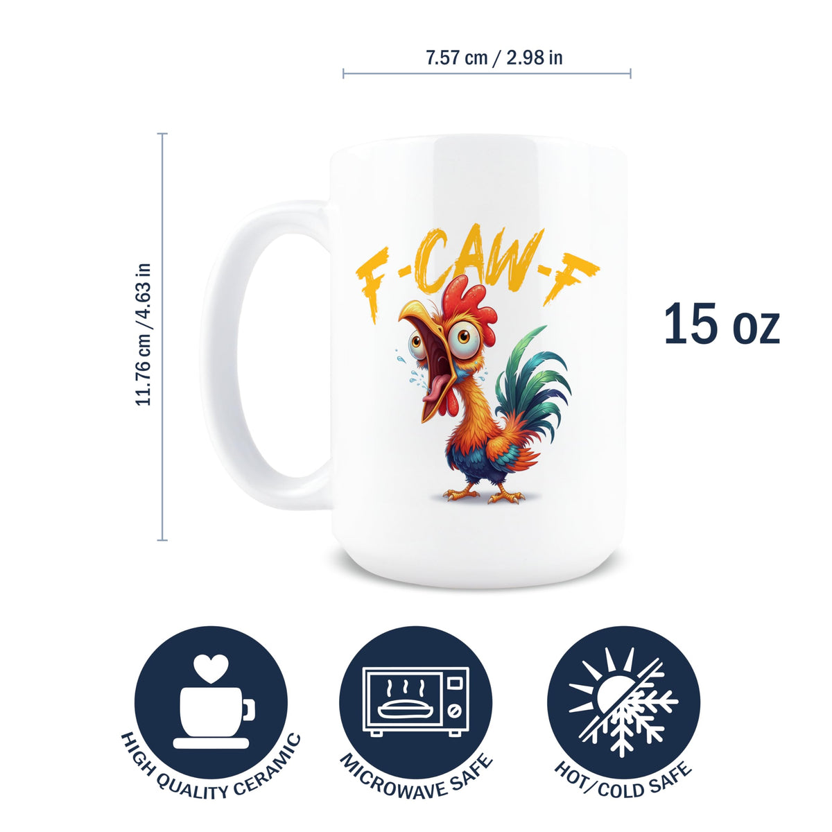 Hogg F-Caw-F mug side profile highlighting durable ceramic finish.