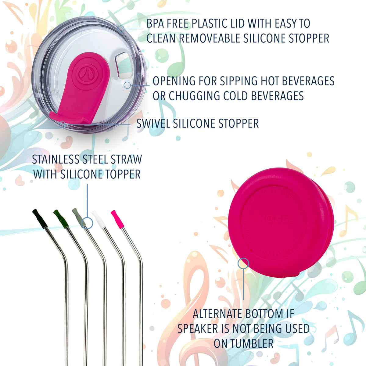 Hogg Grippy pink tumbler handle close-up, non-slip grip for busy days.