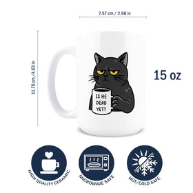 Hogg Is He Dead Yet mug, side view highlighting durable ceramic for daily use.