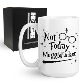 Hogg Not Today Mugglefugger mug front view, ideal for a bright, humorous morning.