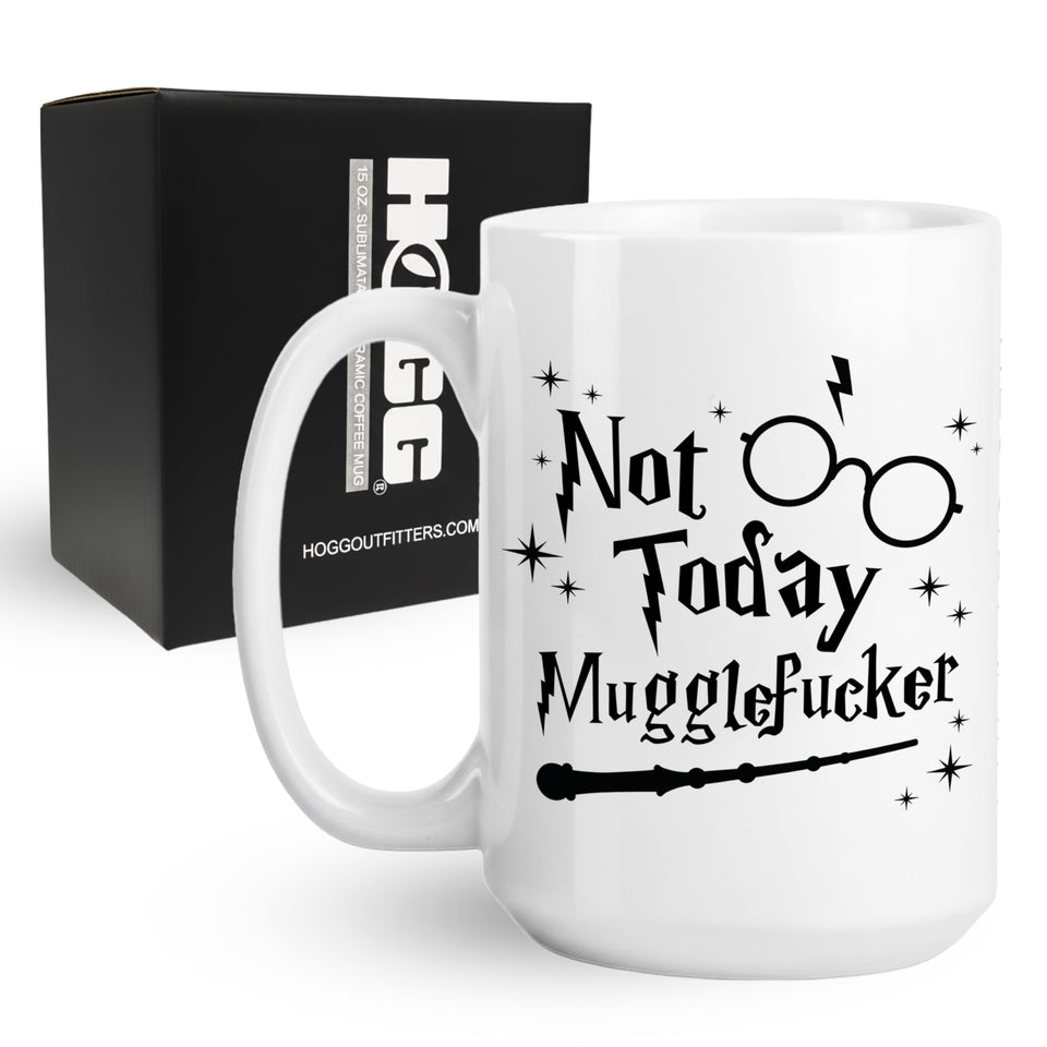 Hogg Not Today Mugglefugger mug front view, ideal for a bright, humorous morning.