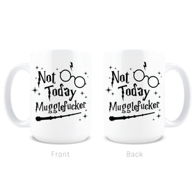Hogg Not Today Mugglefugger mug on a desk setup, a practical office companion.