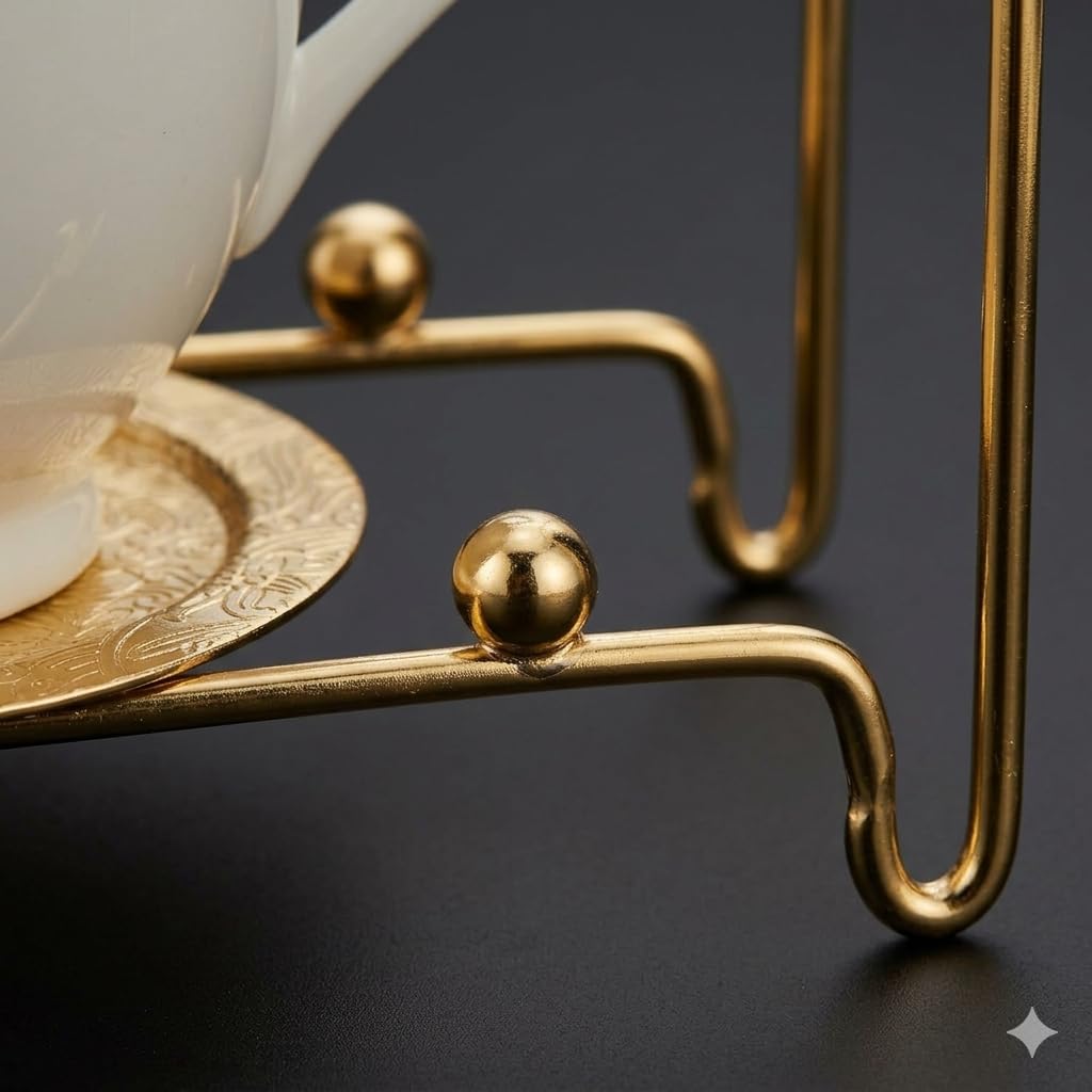 Elegant etched base detail highlights craftsmanship and style.