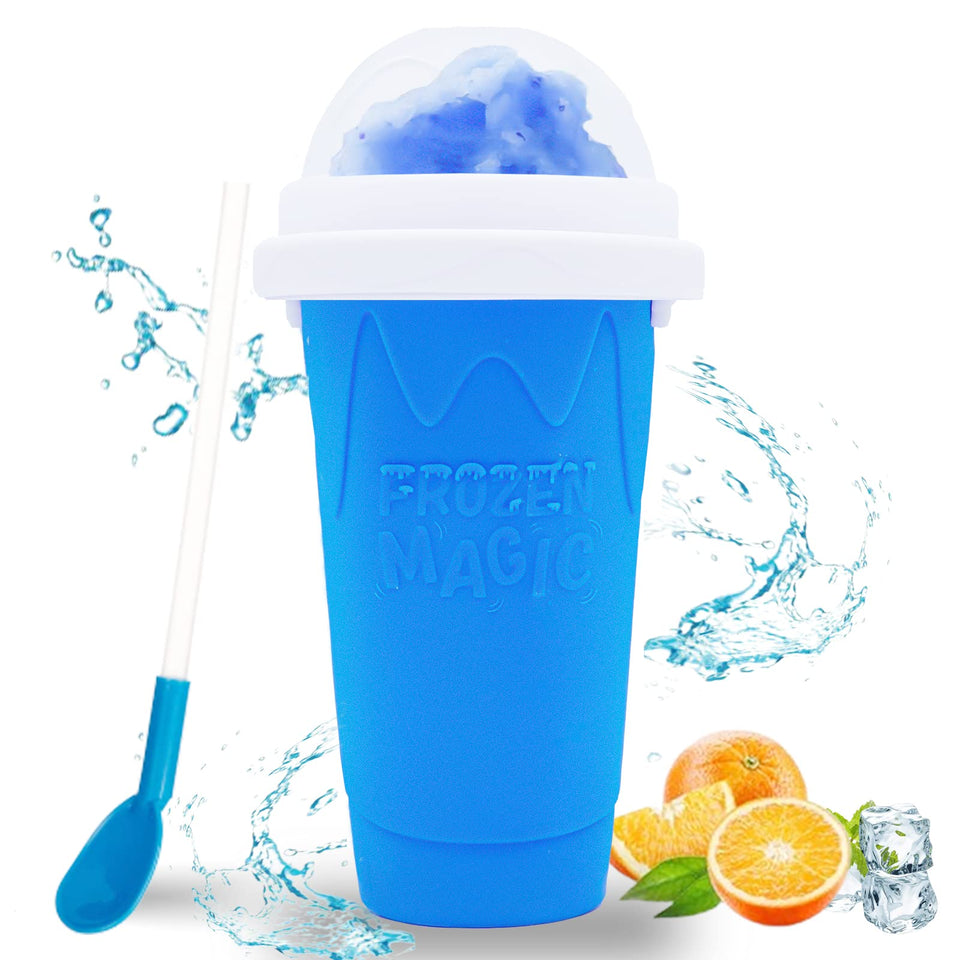 Hoinvaet Magic Slushy Maker blue front for quick at home smoothies