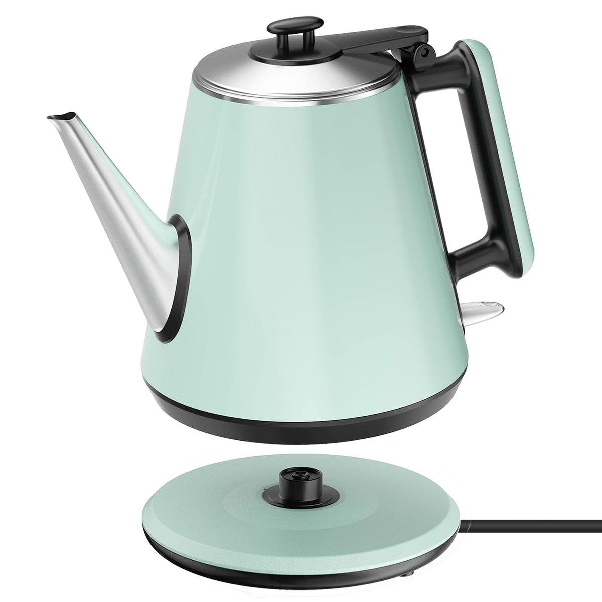 HoJang small electric kettle showing compact size for easy tea prep