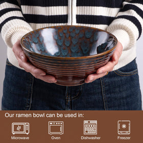 HOKELER ceramic soup bowl eight inch diameter for generous portions
