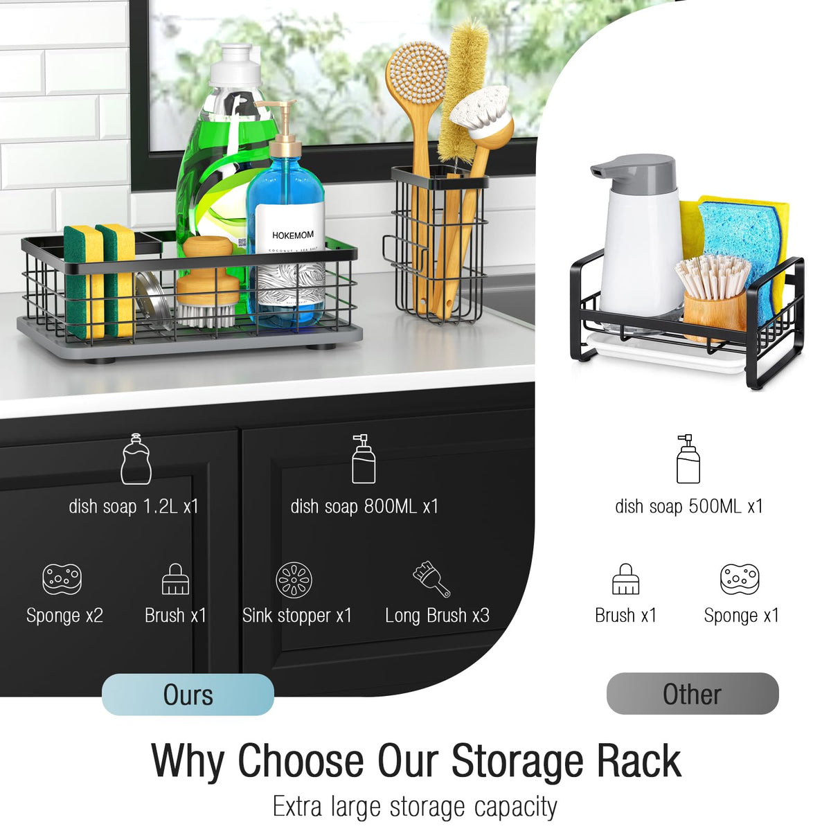 HOKEMOM multi-scene use fits kitchen, bathroom, vanity, and laundry storage needs