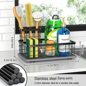 HOKEMOM sink caddy non-slip base keeps the holder steady and prevents countertop scratches