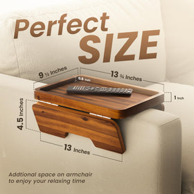 HOLANA armrest tray with dual hinges enables folding and storage.