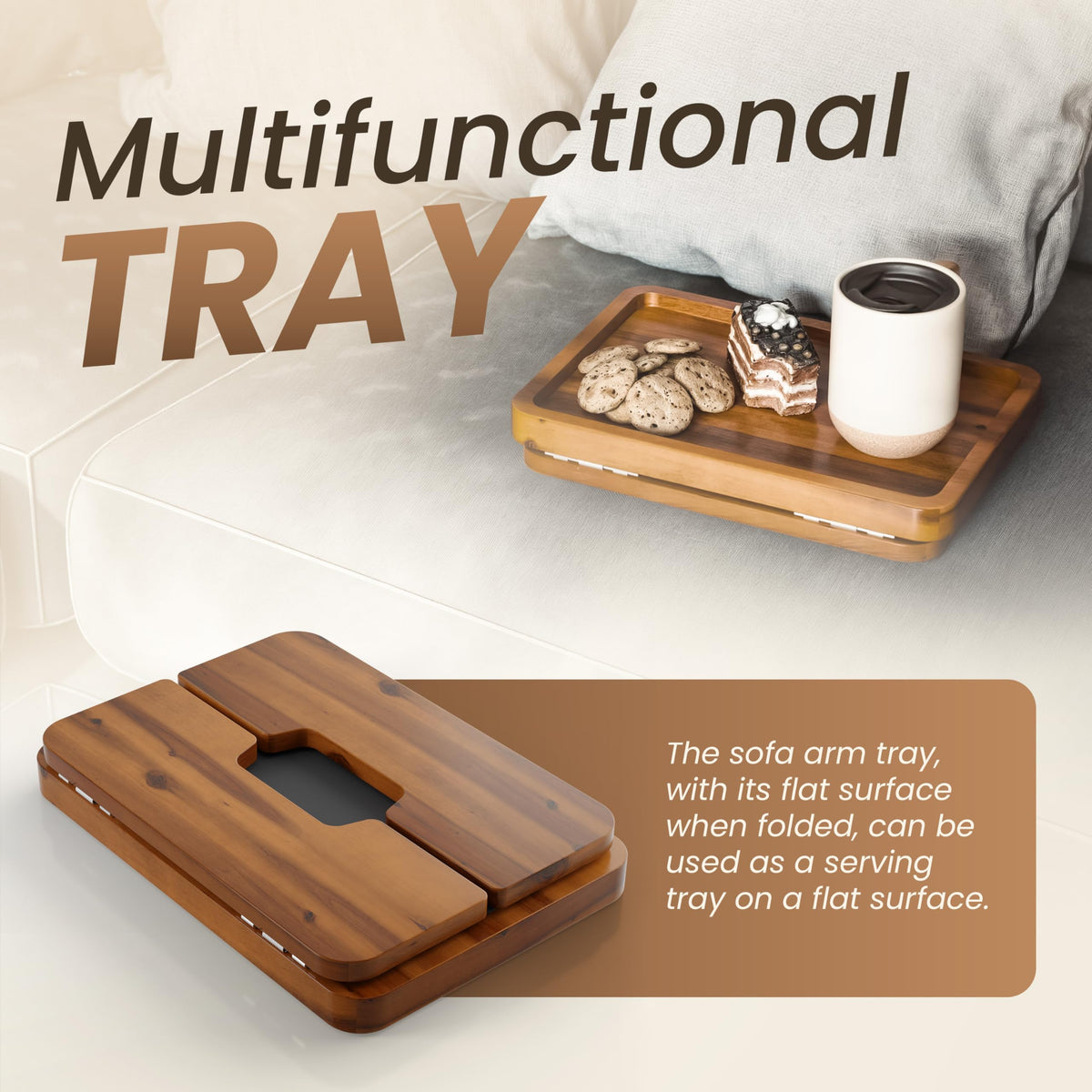 HOLANA folding sofa tray saves space in small rooms.