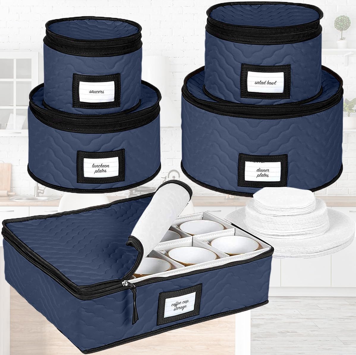 HOLDN’ STORAGE 5-piece set keeps dinnerware tidy and accessible.