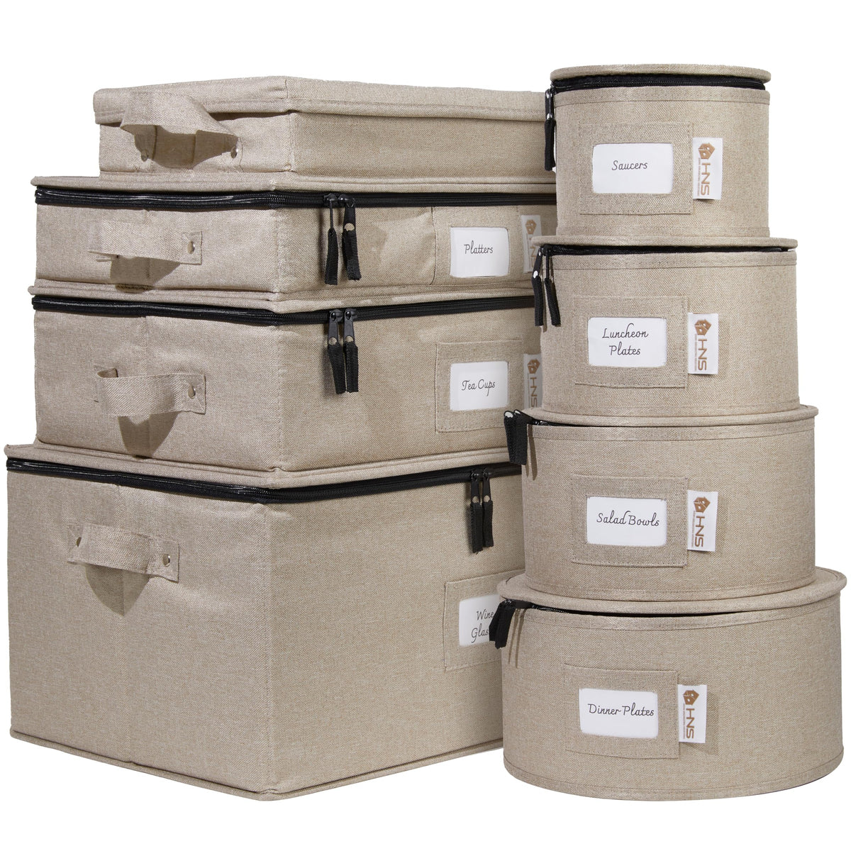 HOLDN’ STORAGE brown eight-piece hard-shell china storage set for safe moving