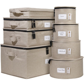 HOLDN’ STORAGE brown eight-piece hard-shell china storage set for safe moving