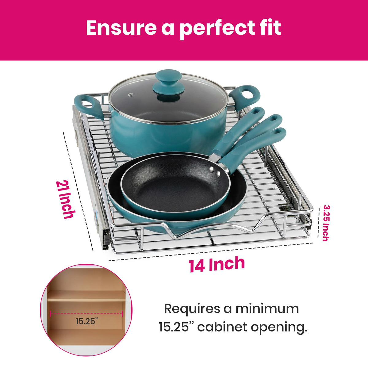 HOLDN’ STORAGE chrome finish highlighting durable metal construction.