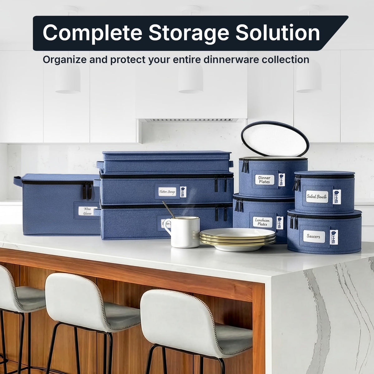 HOLDN’ STORAGE padded interior cushions glassware against bumps