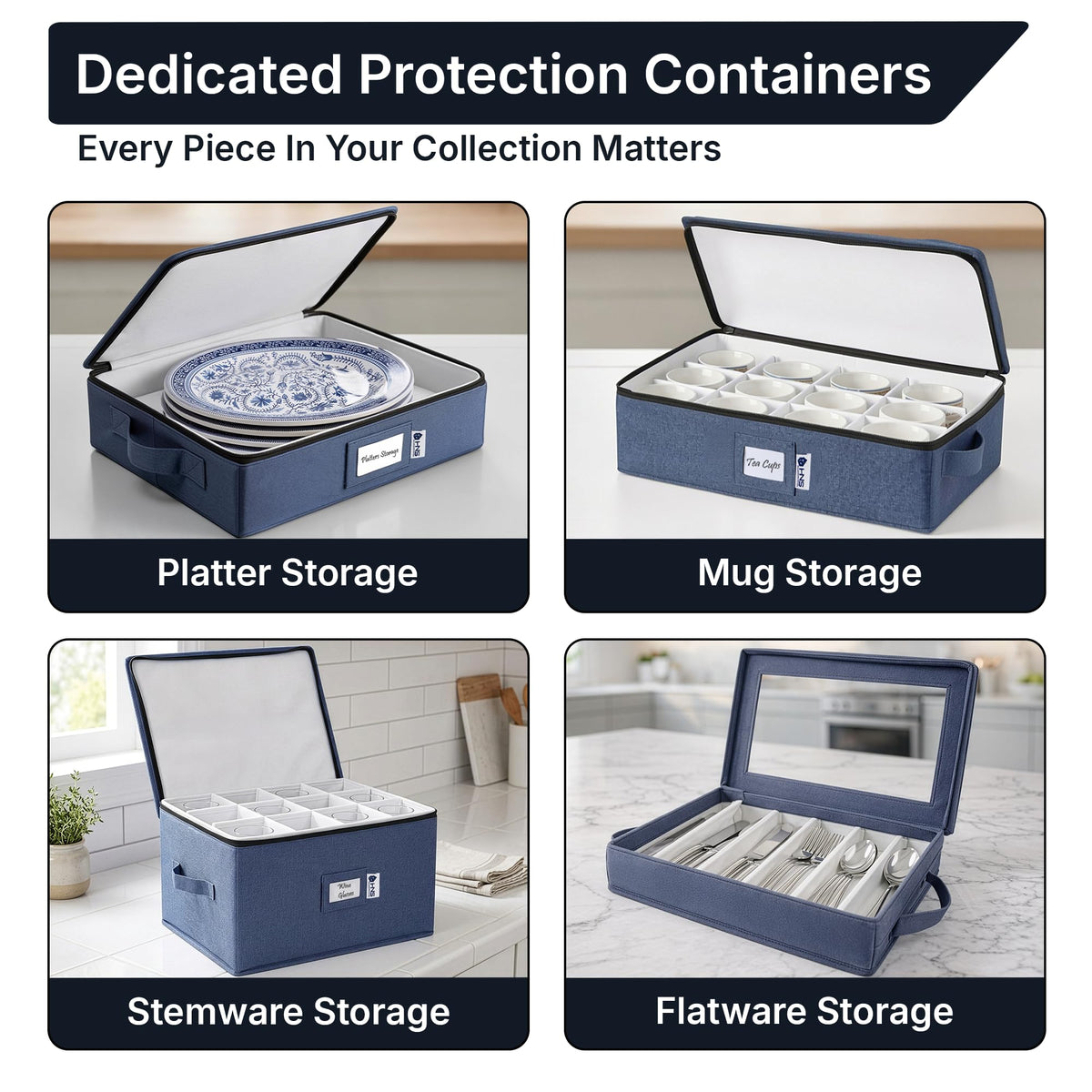 HOLDN’ STORAGE stackable design saves cabinet and moving space