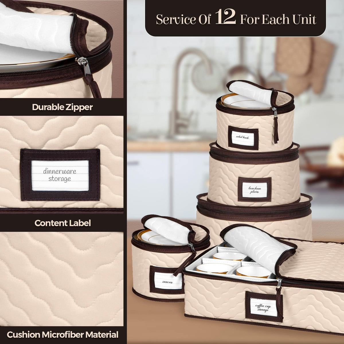 Holdn Storage durable soft dividers shield dishes from scratches