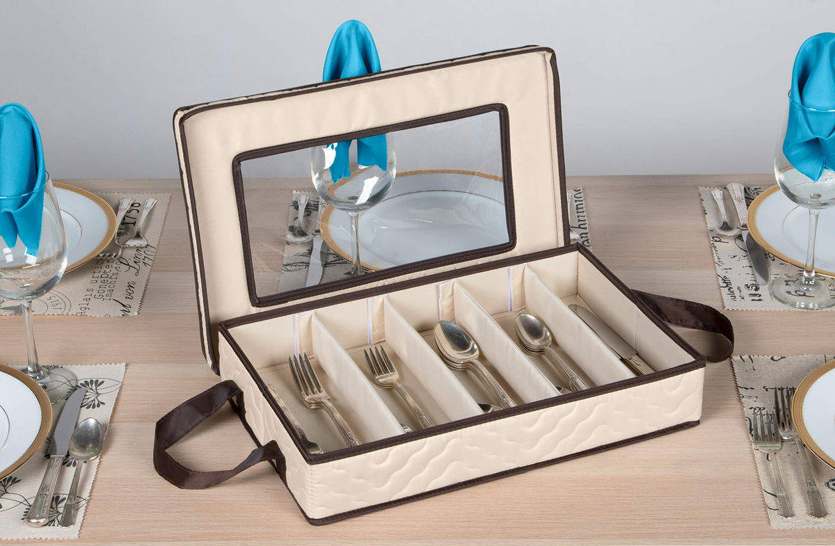 HOLDN'S STORAGE flatware organizer with removable lid provides quick access and simple cleanup.