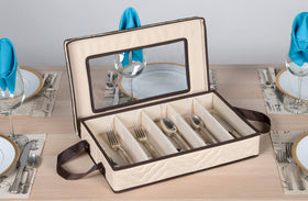 HOLDN'S STORAGE flatware organizer with removable lid provides quick access and simple cleanup.