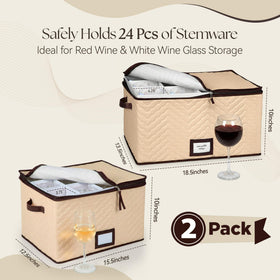 HOLDN STORAGE quilted microfiber cushions delicate glasses and resists wear.