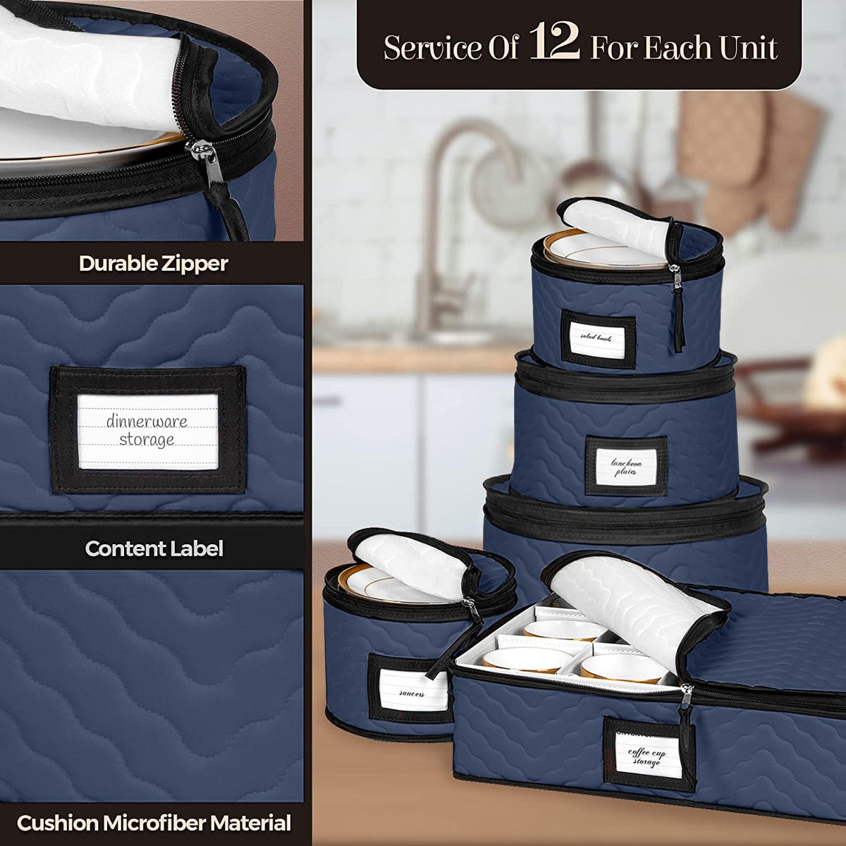 HOLDN’ STORAGE seasonal tableware stays protected in attic or closet.