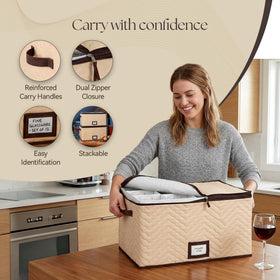 HOLDN’ STORAGE compact dimensions fit standard flutes and stemware.