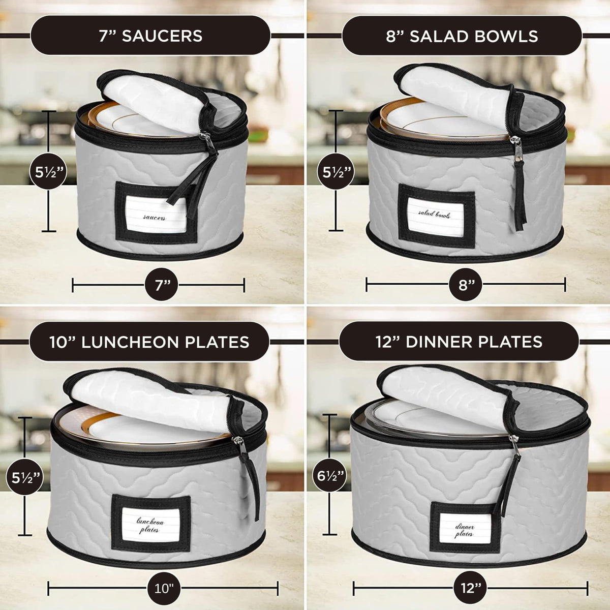 HOLDN’ STORAGE divider-equipped dish organizer for secure categorization