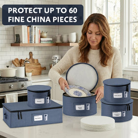 HOLDN’ STORAGE padded interior cushions plates and glassware during storage