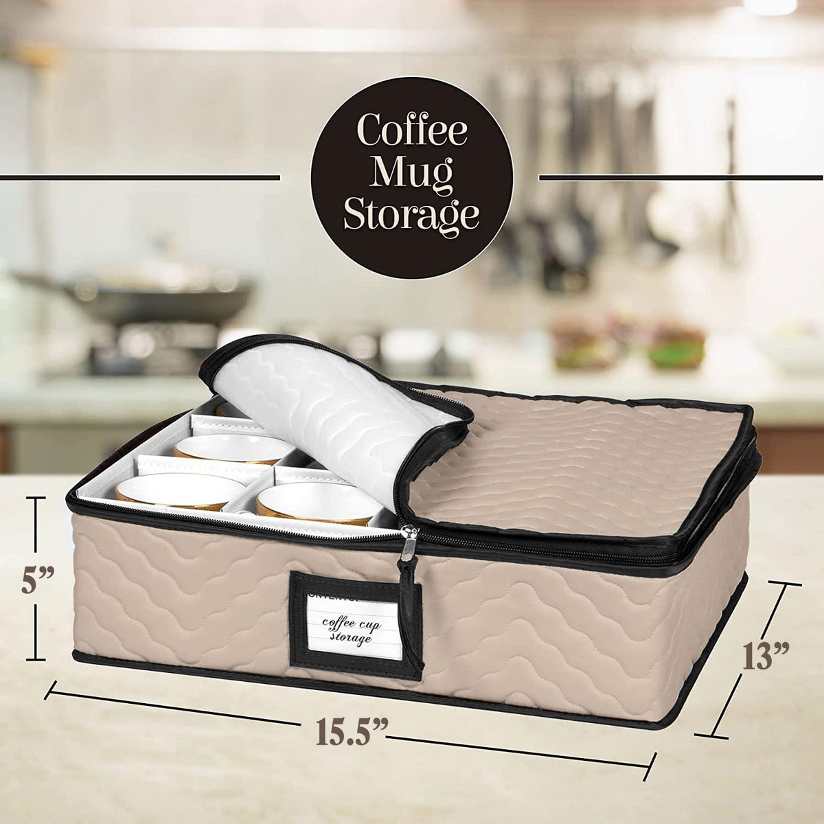 HOLDN’ STORAGE brown 5-piece set provides durable packing for 12 place settings.