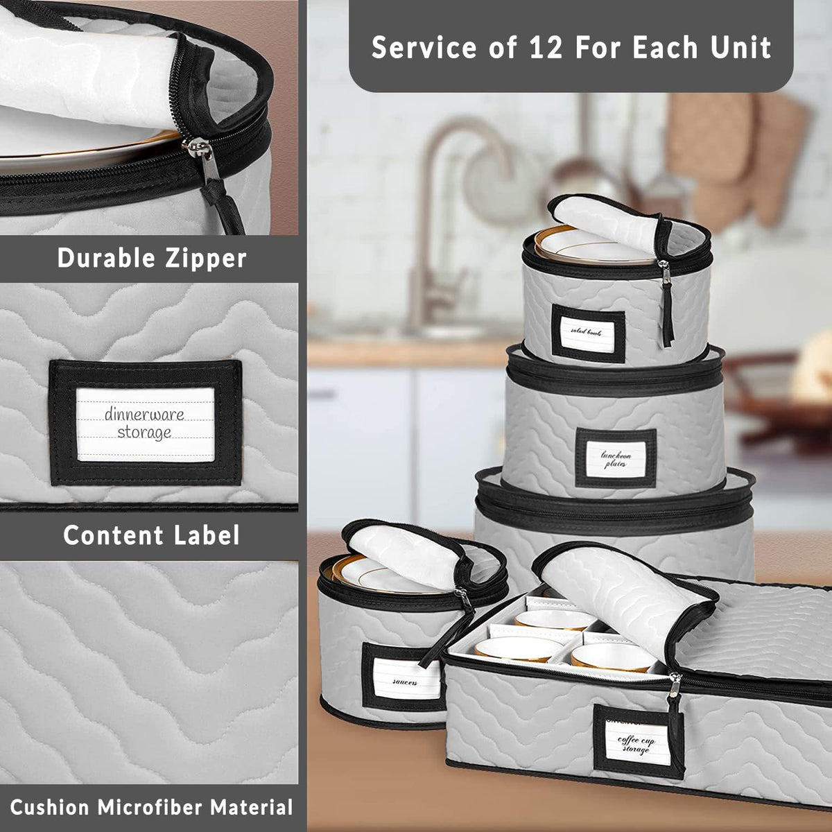 HOLDN’ STORAGE packing-ready china organizer protects dinnerware during transit