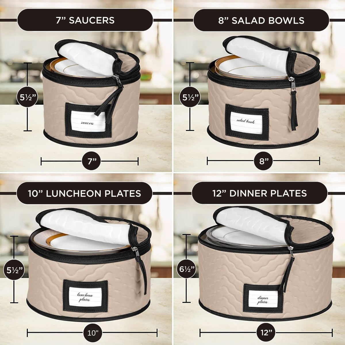 HOLDN’ STORAGE seasonal storage solution keeps tableware organized and accessible.