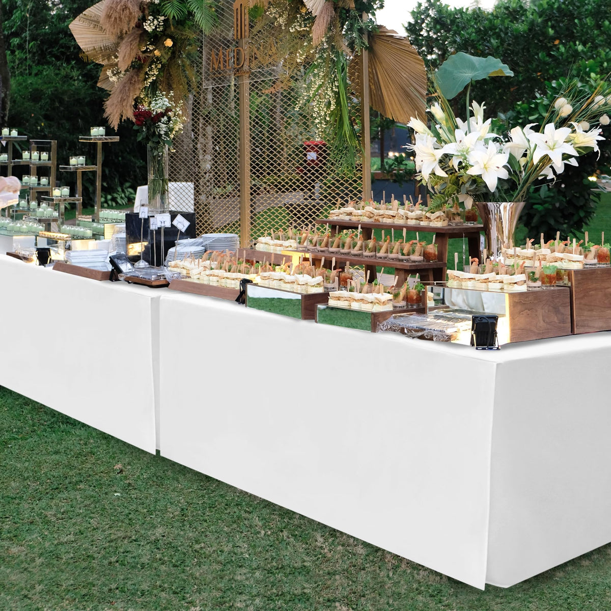 Durable polyester fabric stands up to busy event days.