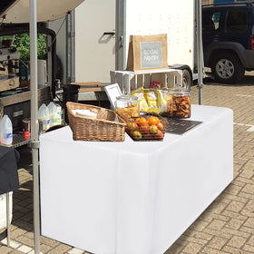 HolidayIdeas fits 48L x 24W x 30H folding tables for neat coverage.