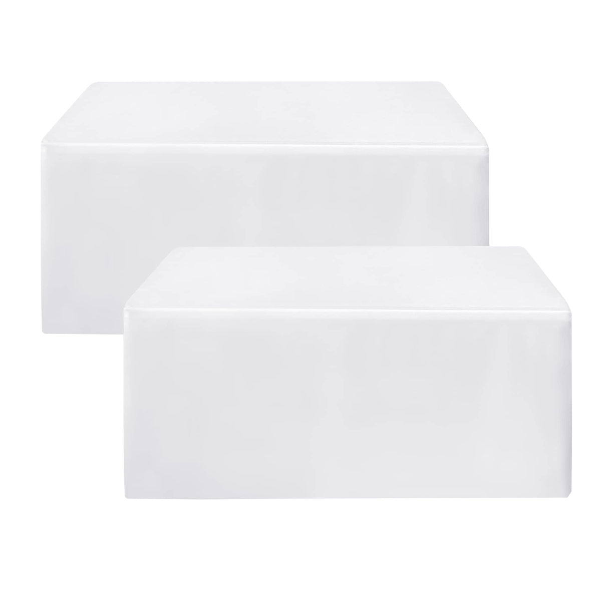 HolidayIdeas fitted two-piece white tablecloth package for quick setup