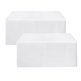 HolidayIdeas fitted two-piece white tablecloth package for quick setup