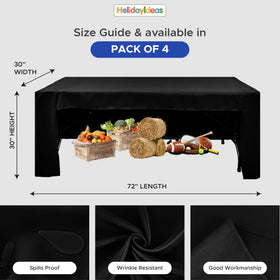 HolidayIdeas snug-fit corners prevent slipping and conceal clutter behind the table.