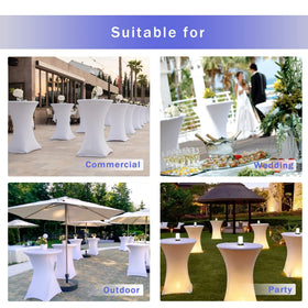HolidayIdeas square corners compatible cover designed for high-top tables.