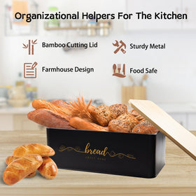Holismo bamboo lid doubles as a cutting board for bread prep