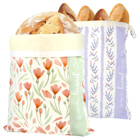 Holismo Beeswax Sourdough Bread Bags front view; reusable eco-friendly loaf storage.